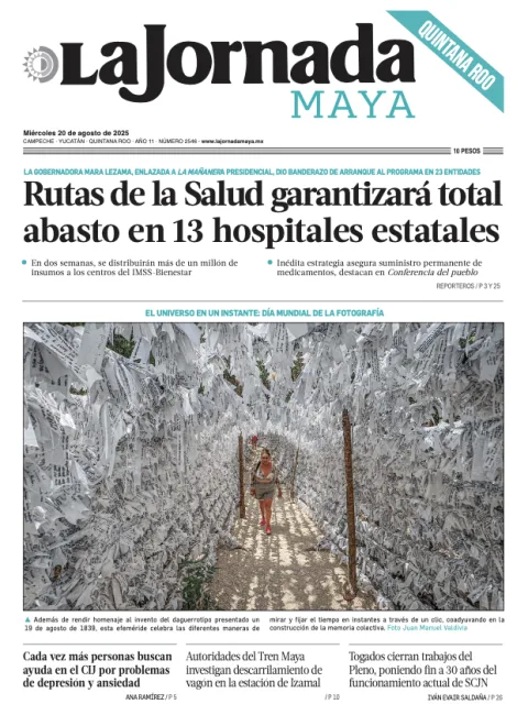 Portada de La Jornada Maya Quintana Roo del miércoles, 20 de agosto de 2025
