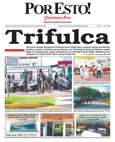 Portada de Por Esto (quintana Roo Chetumal)