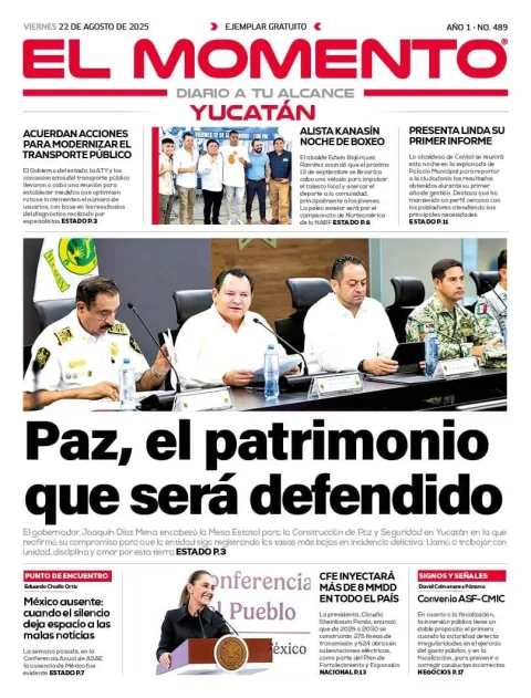 Portada de El Momento Yucatan