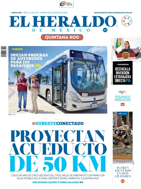 Portada de El Heraldo de Mexico - Quintana Roo