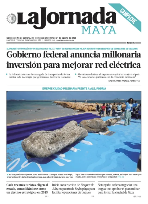Portada de La Jornada Maya Campeche del viernes, 22 de agosto de 2025