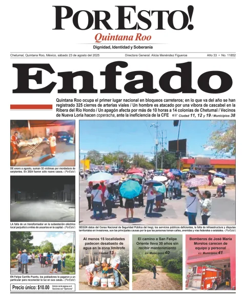 Portada de Por Esto (quintana Roo Chetumal)