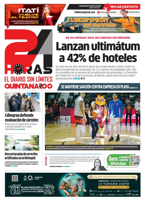 Portada de 24 Horas Quintana Roo