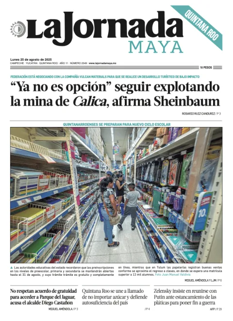 Portada de La Jornada Maya Quintana Roo