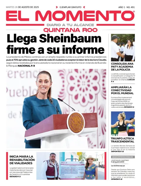 Portada de El Momento Quintana Roo