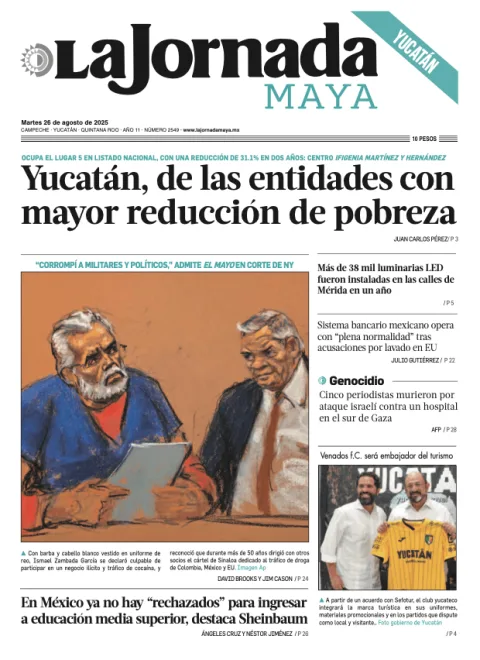 Portada de La Jornada Maya Campeche del martes, 26 de agosto de 2025