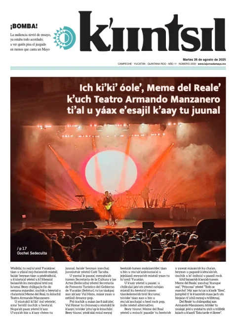 Portada de La Jornada - Kiintsil del martes, 26 de agosto de 2025