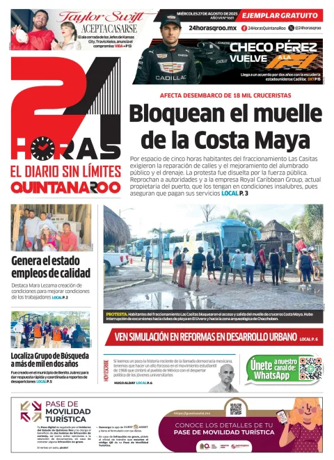 Portada de 24 Horas Quintana Roo