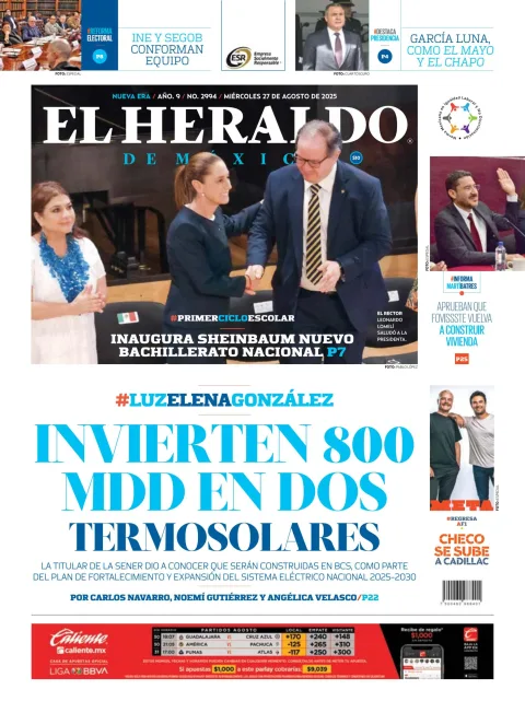 Portada de El Heraldo de Mexico