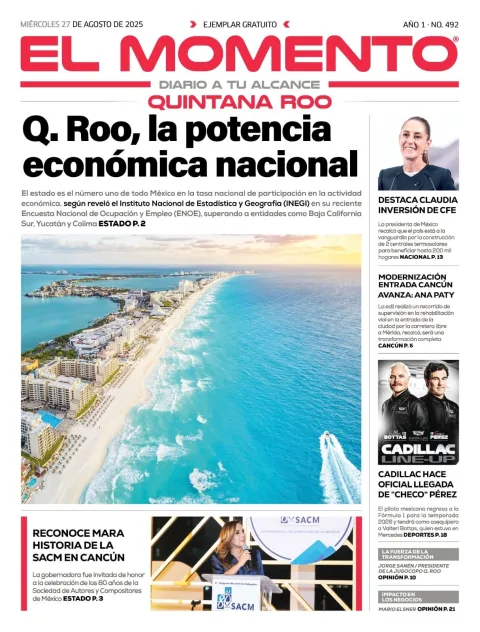 Portada de El Momento Quintana Roo
