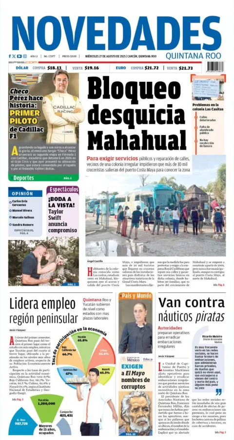 Portada de Novedades Quintana Roo