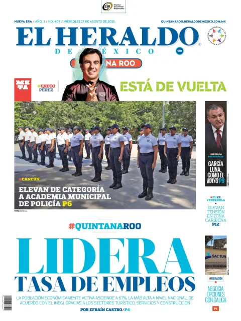 Portada de El Heraldo de Mexico - Quintana Roo