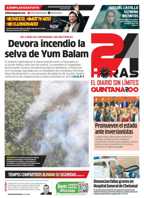 Portada de 24 Horas Quintana Roo