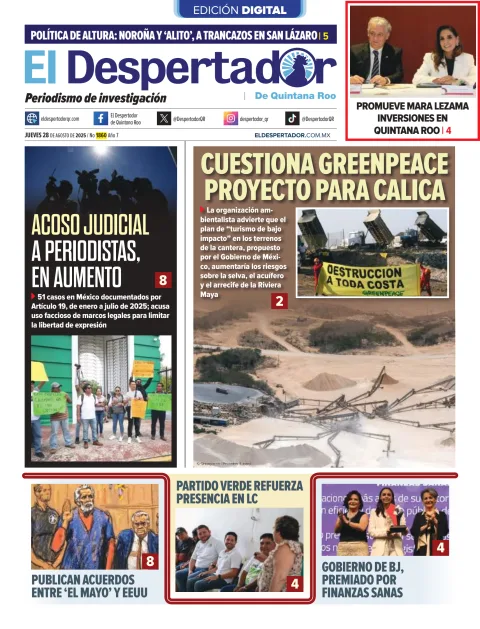 Portada de El Despertador de Quintana Roo
