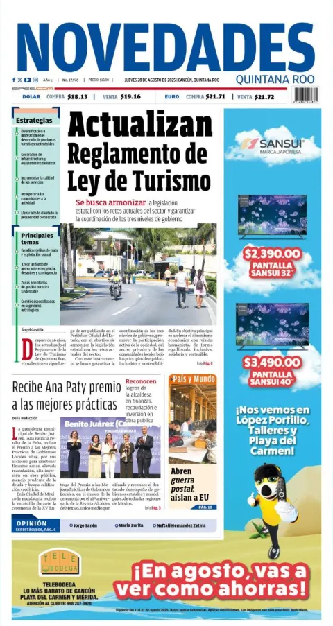 Portada de Novedades Quintana Roo