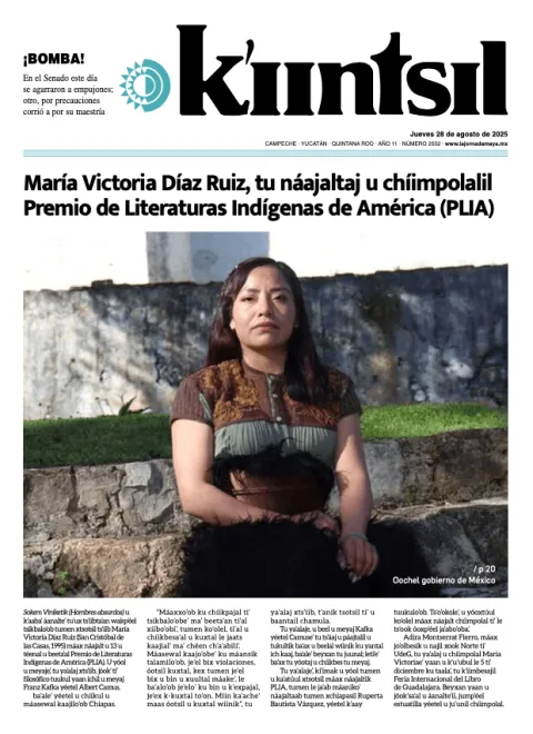 Portada de La Jornada - Kiintsil del jueves, 28 de agosto de 2025