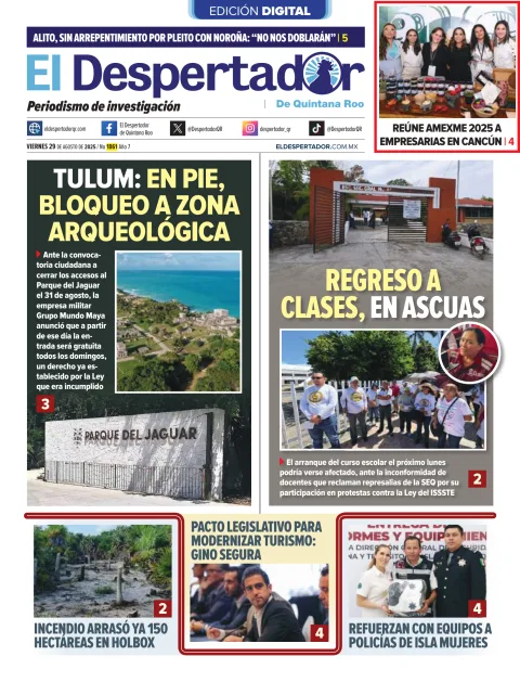 Portada de El Despertador de Quintana Roo