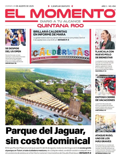 Portada de El Momento Quintana Roo
