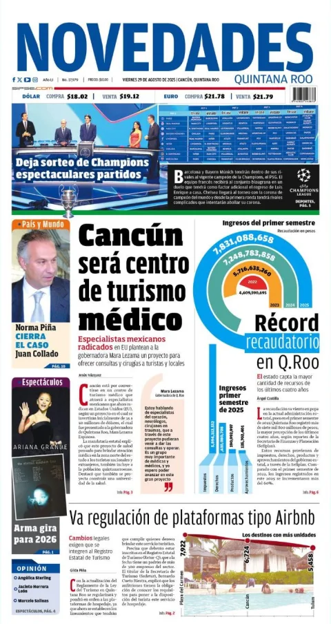 Portada de Novedades Quintana Roo