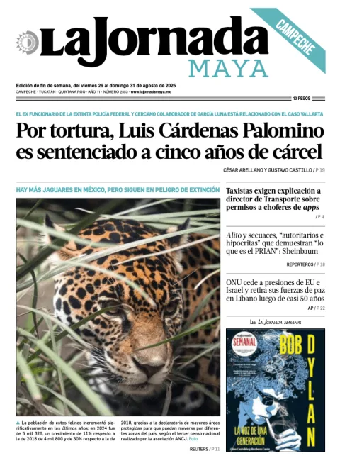 Portada de La Jornada Maya Campeche del viernes, 29 de agosto de 2025