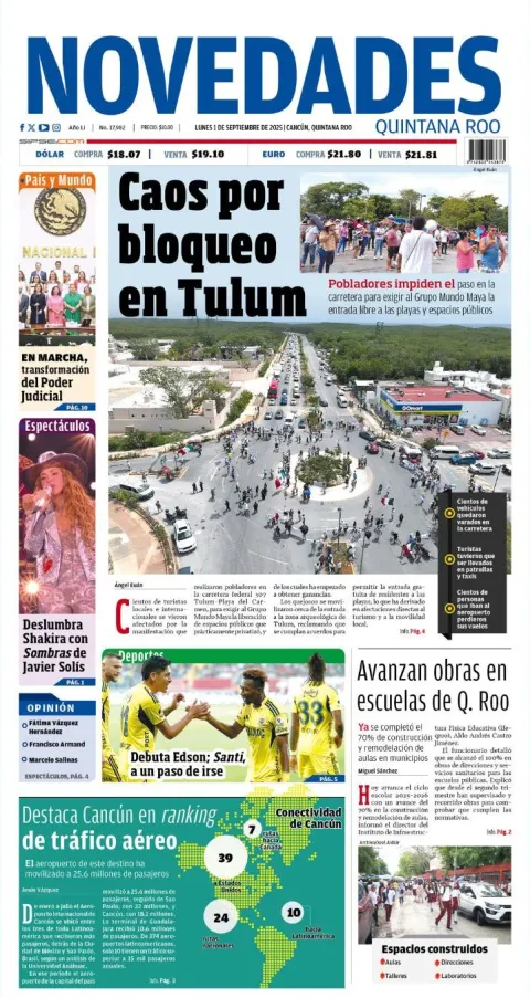 Portada de Novedades Quintana Roo