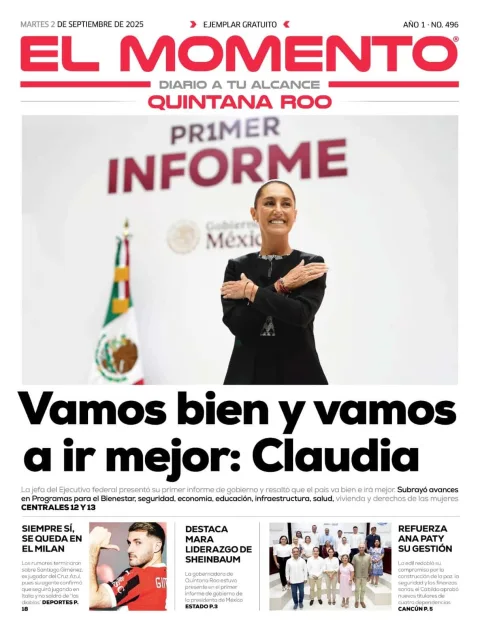Portada de El Momento Quintana Roo