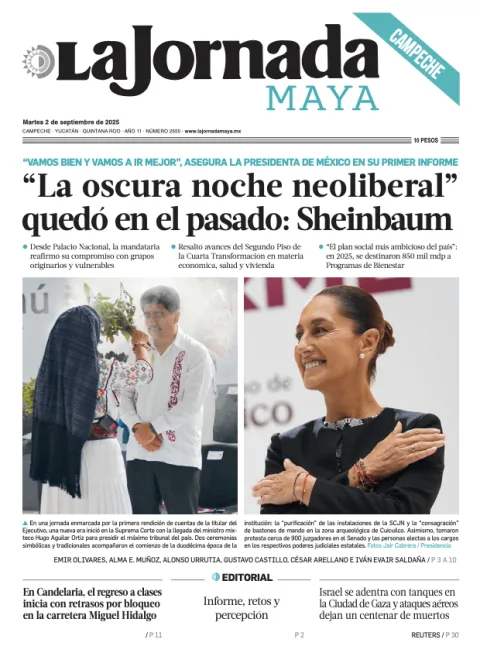 Portada de La Jornada Maya Campeche del martes, 2 de septiembre de 2025