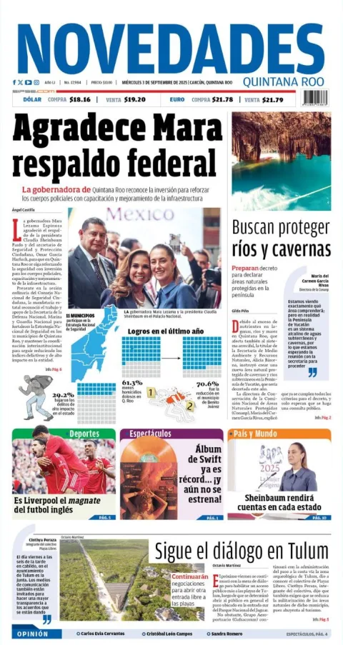 Portada de Novedades Quintana Roo