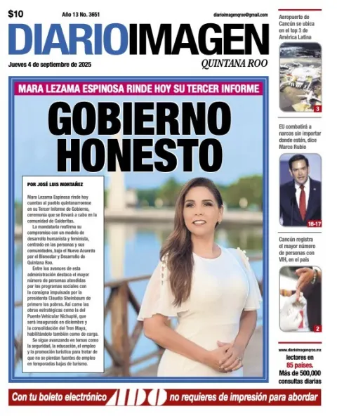 Portada de Diario Imagen Quintana Roo