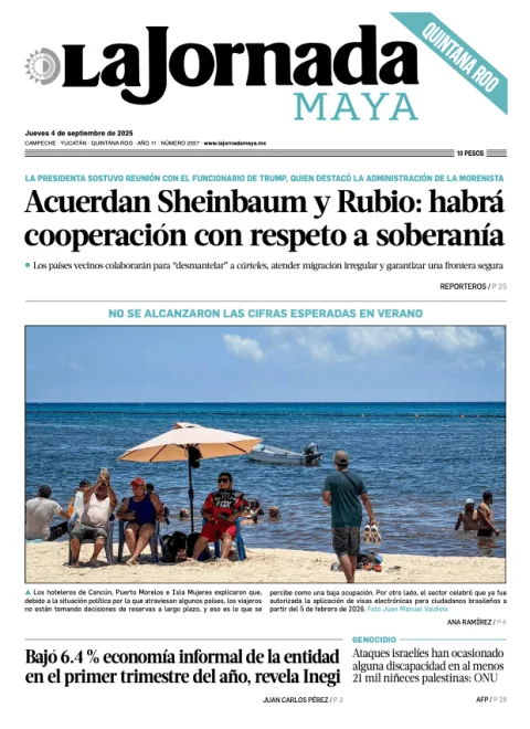 Portada de La Jornada Maya Quintana Roo