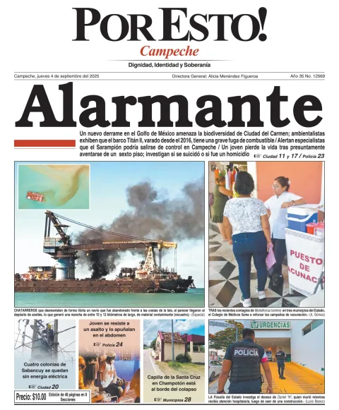 Portada de Por Esto (campeche) del jueves, 4 de septiembre de 2025