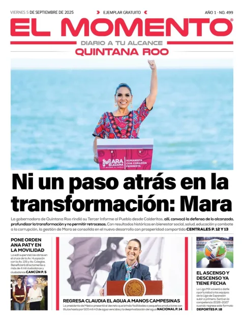 Portada de El Momento Quintana Roo