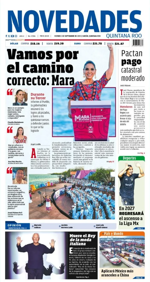 Portada de Novedades Quintana Roo