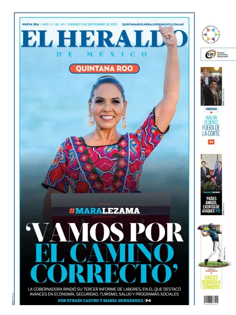 Portada de El Heraldo de Mexico - Quintana Roo