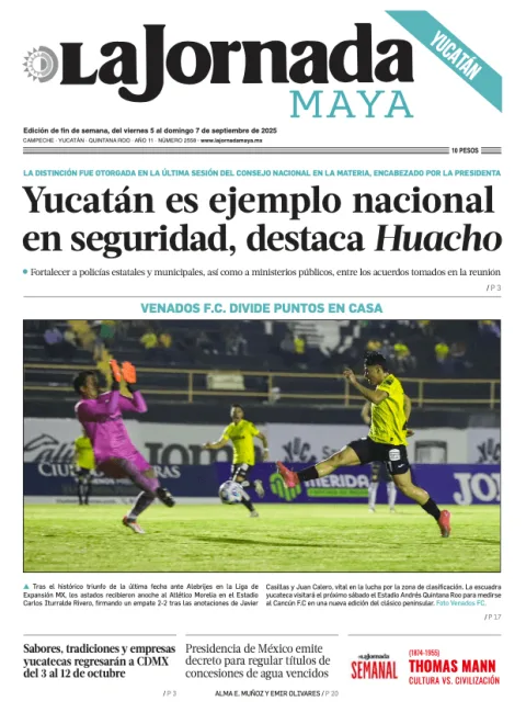 Portada de La Jornada Maya Yucatán