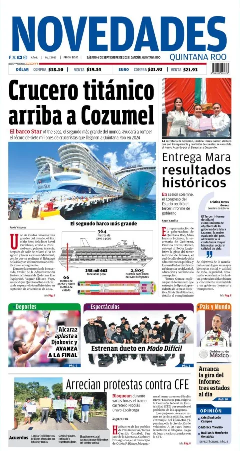 Portada de Novedades Quintana Roo