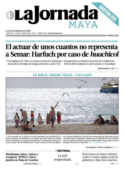 Portada de La Jornada Maya Quintana Roo