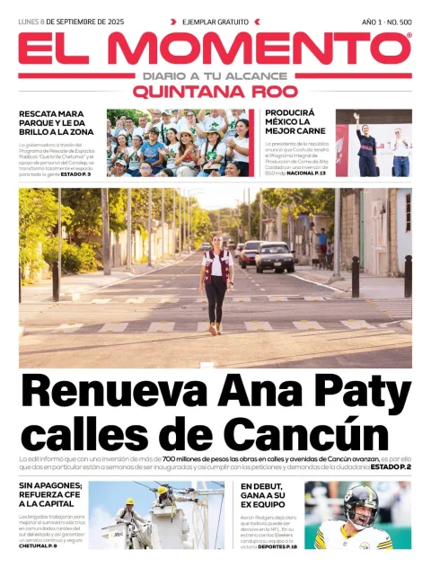 Portada de El Momento Quintana Roo