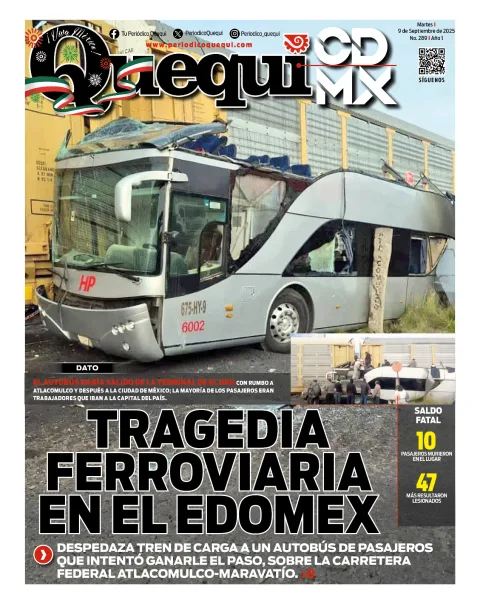Portada de Quequi CDMX del martes, 9 de septiembre de 2025