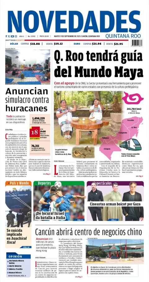 Portada de Novedades Quintana Roo