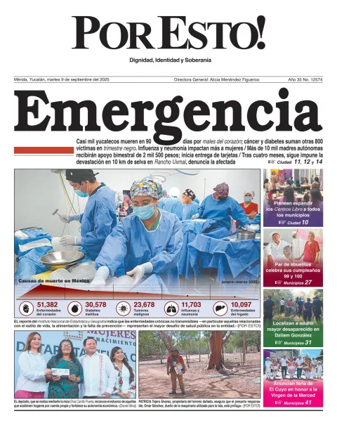 Portada de Por Esto (merida, Yucatan) del martes, 9 de septiembre de 2025