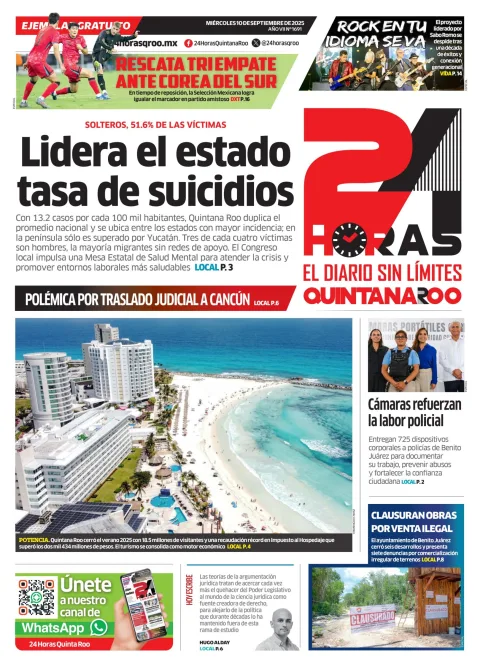 Portada de 24 Horas Quintana Roo