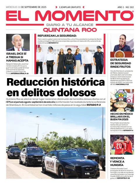 Portada de El Momento Quintana Roo