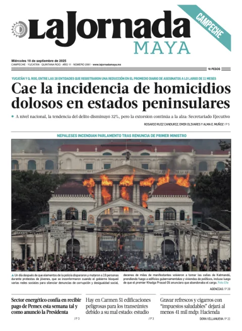 Portada de La Jornada Maya Campeche del miércoles, 10 de septiembre de 2025