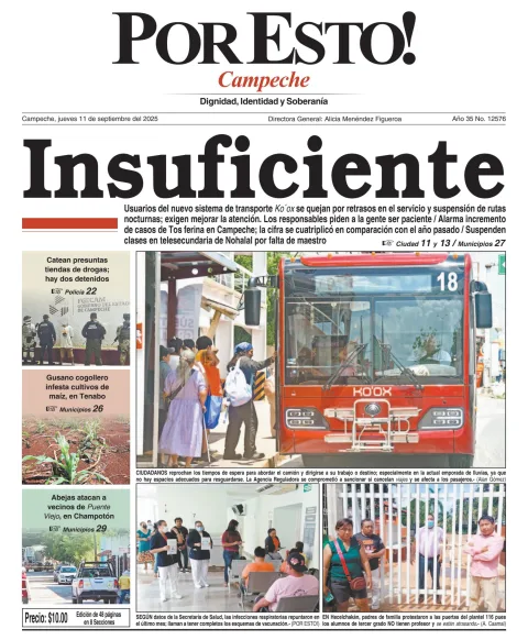 Portada de Por Esto (campeche) del jueves, 11 de septiembre de 2025