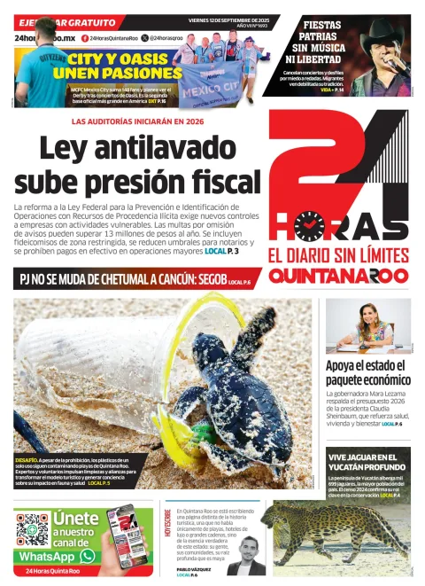 Portada de 24 Horas Quintana Roo
