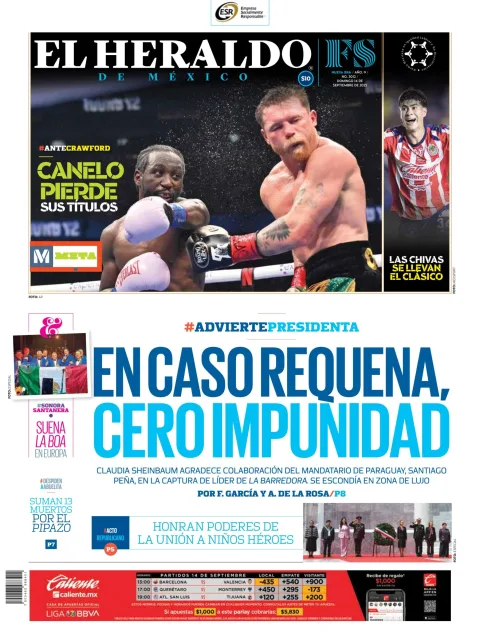 Portada de El Heraldo de Mexico
