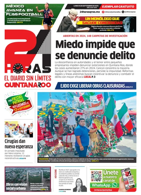 Portada de 24 Horas Quintana Roo