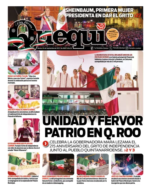 Portada de Quequi del martes, 16 de septiembre de 2025