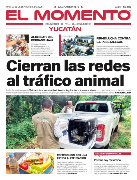 Portada de El Momento Yucatan del martes, 16 de septiembre de 2025